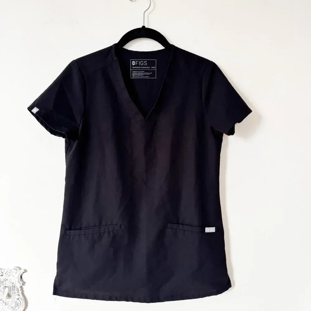 Figs lot of 2 Black Casma Three Pocket Scrub Top XXS - Picture 3 of 10